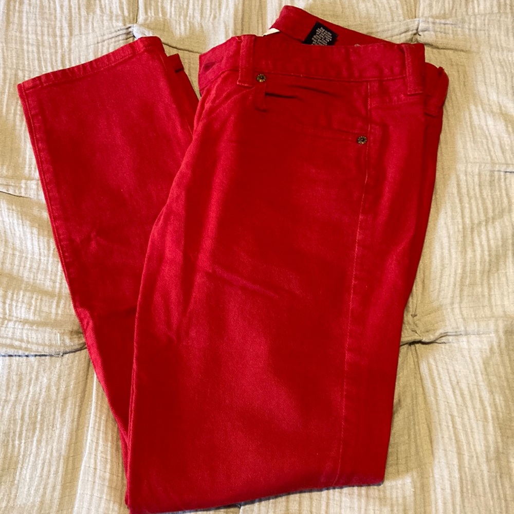 J.Crew toothpick red ankle pants